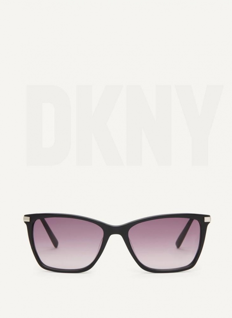 Black Women\'s DKNY Modified Modern Rectangle Sunglasses | Australia-D1893