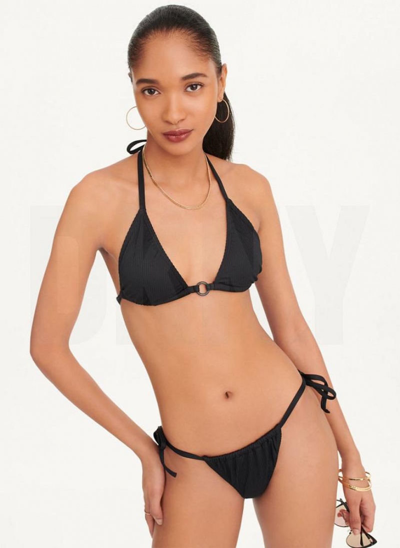 Black Women's DKNY Multi-Wear Triangle Bikini Top | Australia-D1612