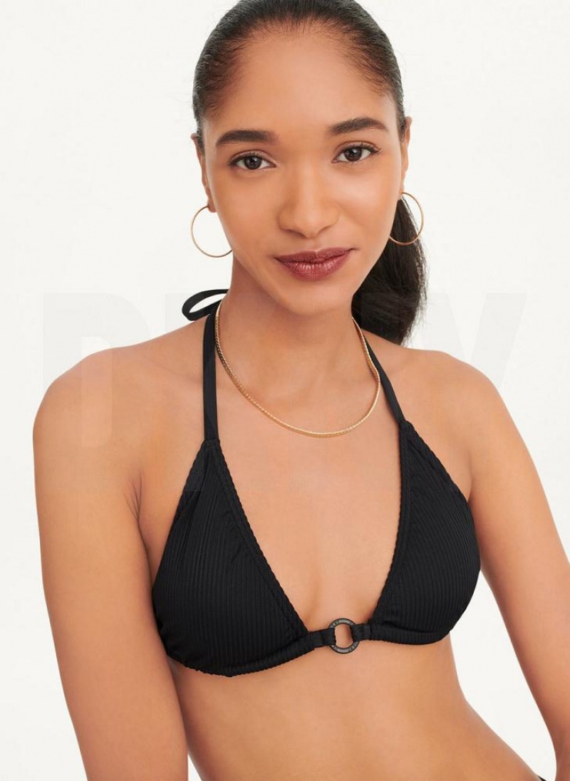 Black Women\'s DKNY Multi-Wear Triangle Bikini Top | Australia-D1612