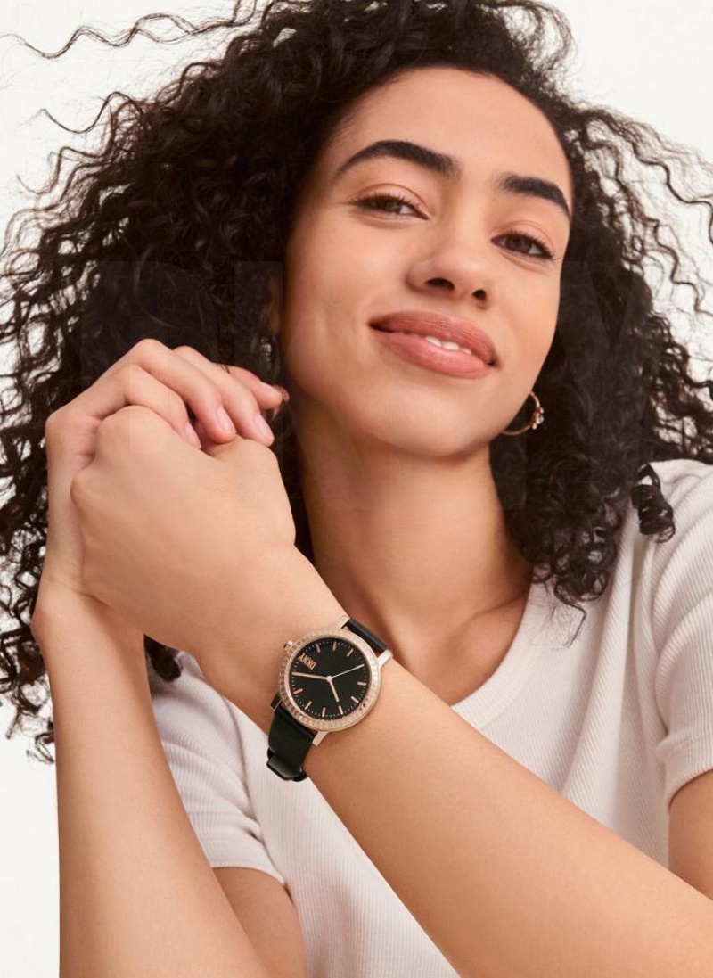 Black Women's DKNY New Platform Watches | Australia-D1734