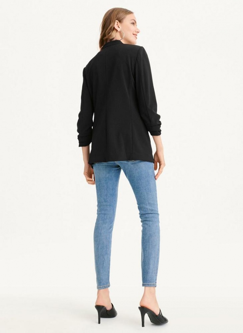 Black Women's DKNY Open Front Blazers | Australia-D1828