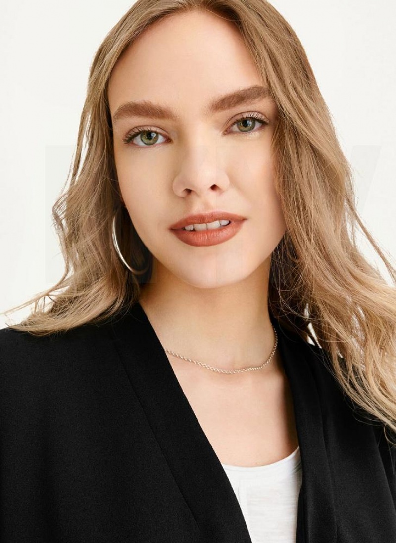 Black Women's DKNY Open Front Blazers | Australia-D1828