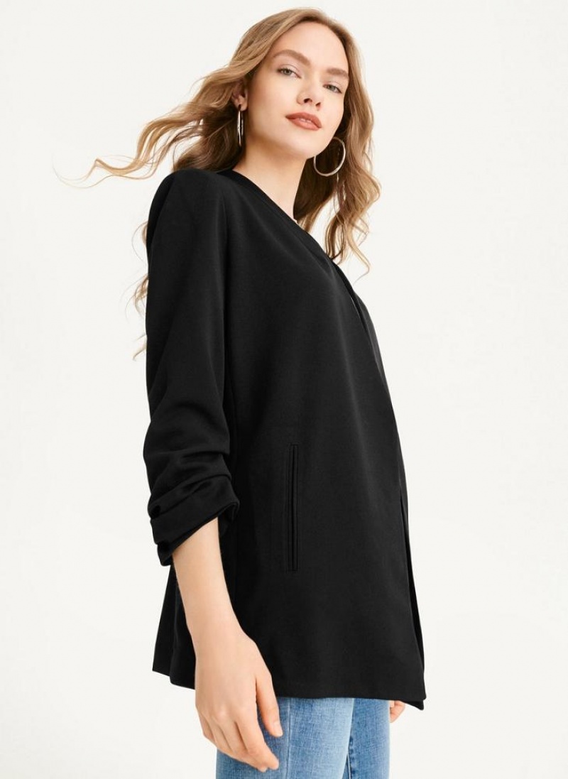 Black Women\'s DKNY Open Front Blazers | Australia-D1828