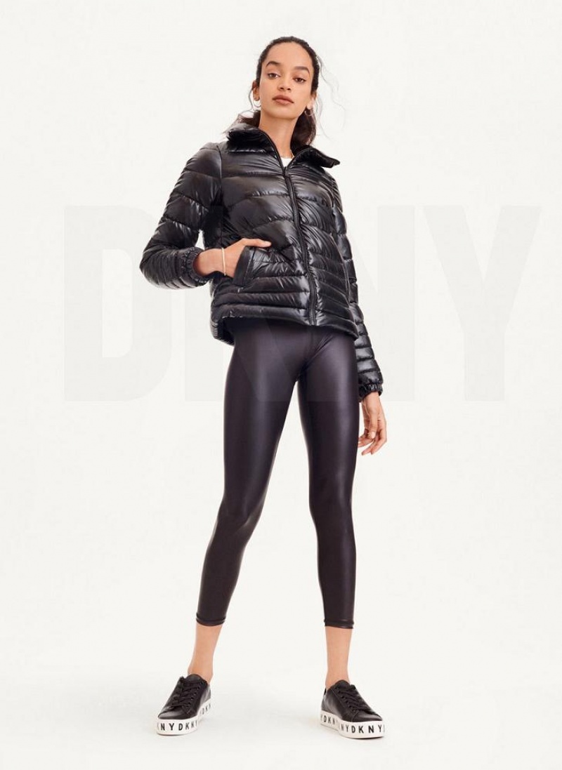 Black Women's DKNY Packable Ripstop Puffer Jacket | Australia-D1608