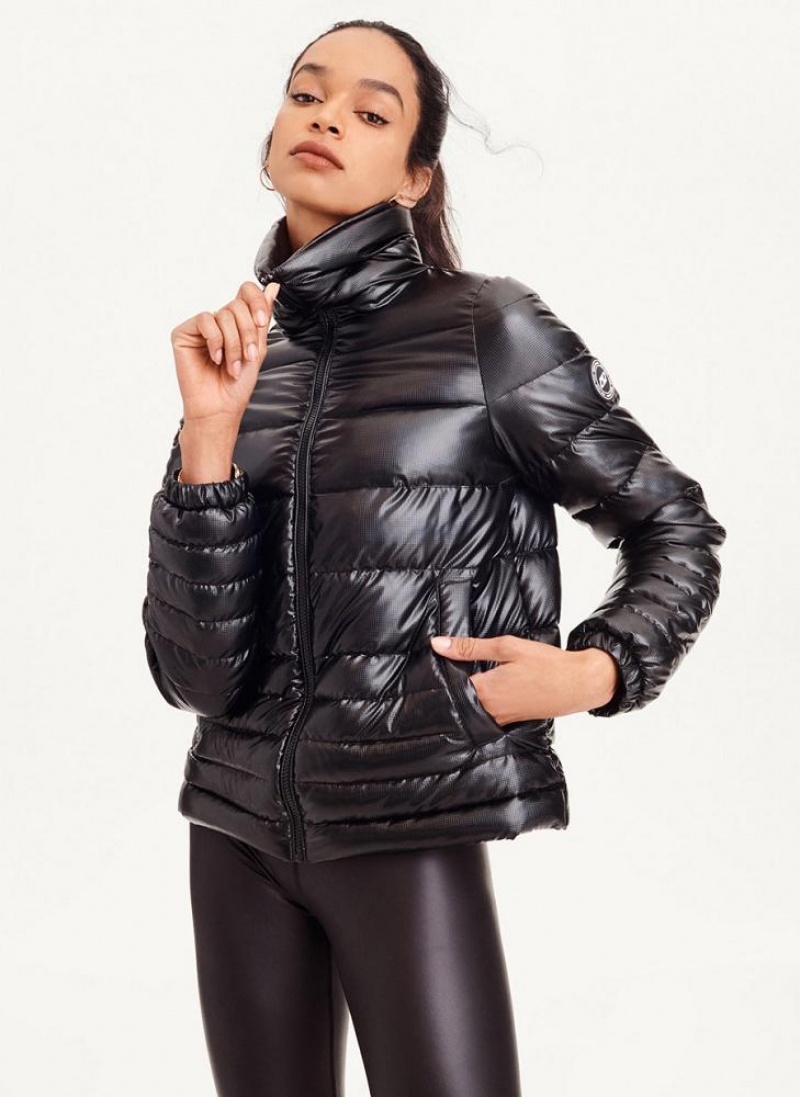 Black Women\'s DKNY Packable Ripstop Puffer Jacket | Australia-D1608