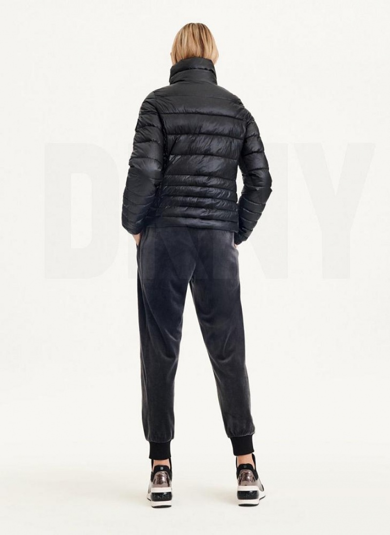 Black Women's DKNY Packable With Bag Puffer Jacket | Australia-D0393