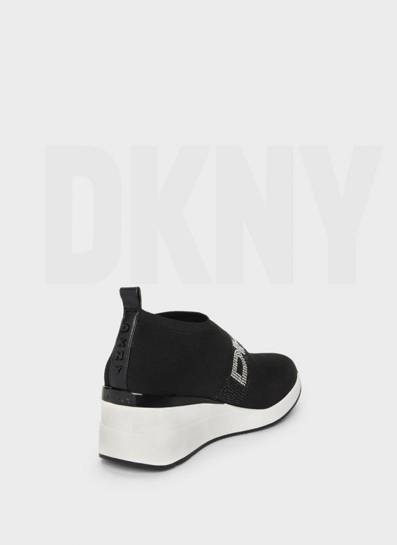 Black Women's DKNY Parks Rhinestone Wedges | Australia-D0444