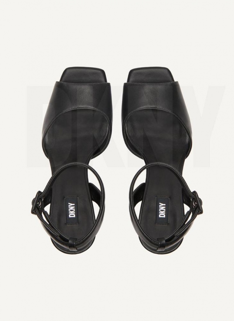 Black Women's DKNY Party Platform Heels | Australia-D1555