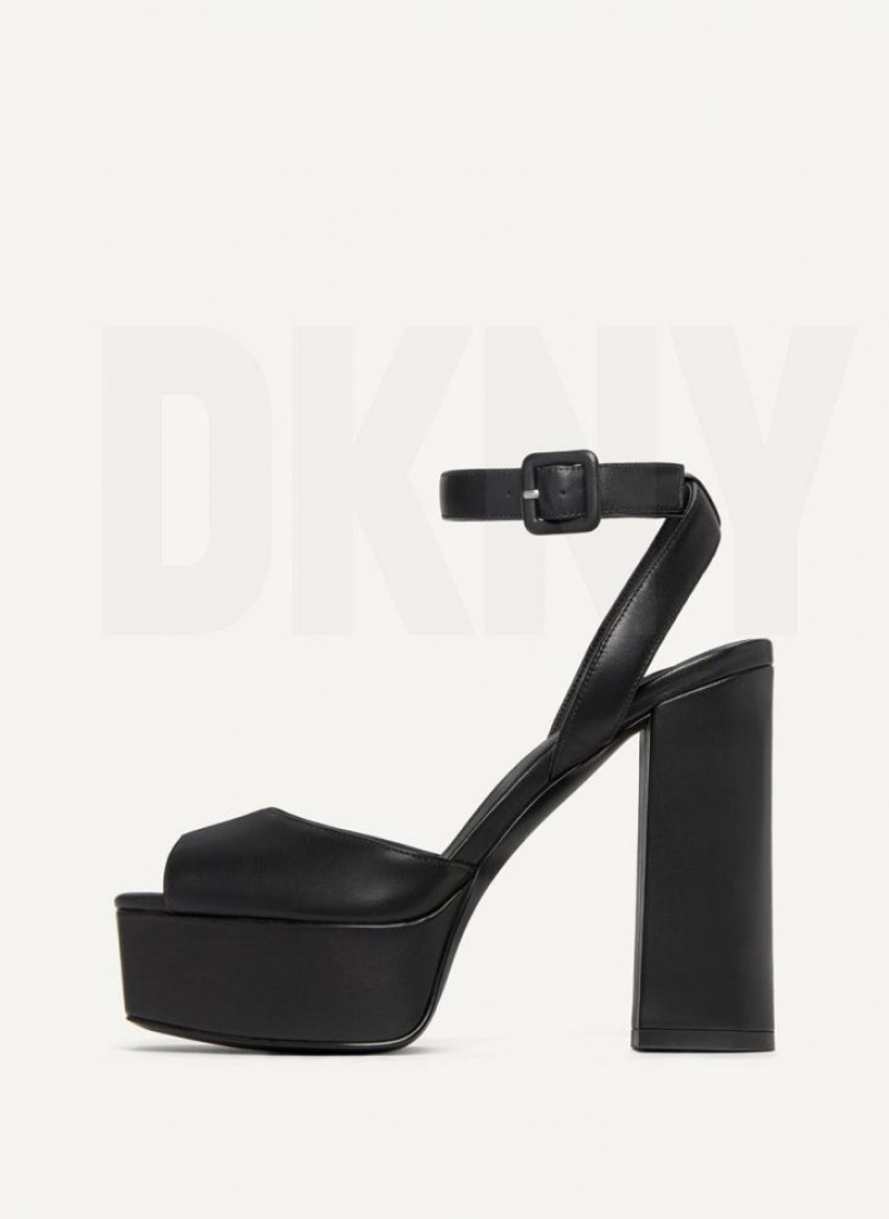 Black Women\'s DKNY Party Platform Heels | Australia-D1555