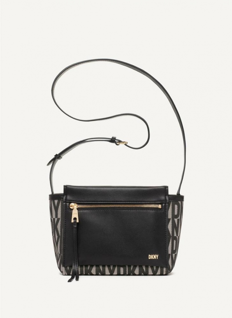 Black Women\'s DKNY Pax Crossbody Bags | Australia-D1587