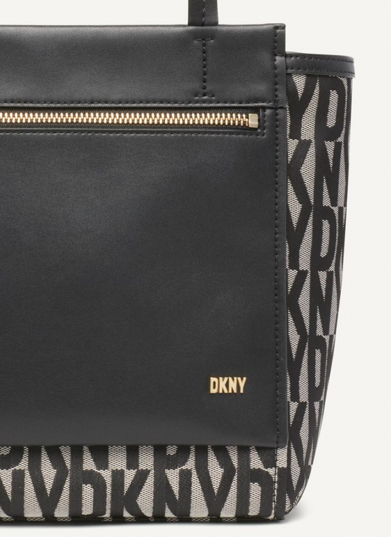 Black Women's DKNY Pax North-South Tote Crossbody Bags | Australia-D1643