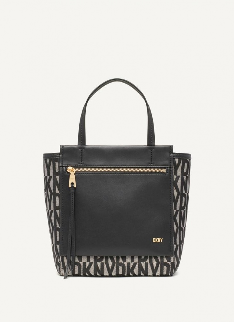 Black Women\'s DKNY Pax North-South Tote Crossbody Bags | Australia-D1643