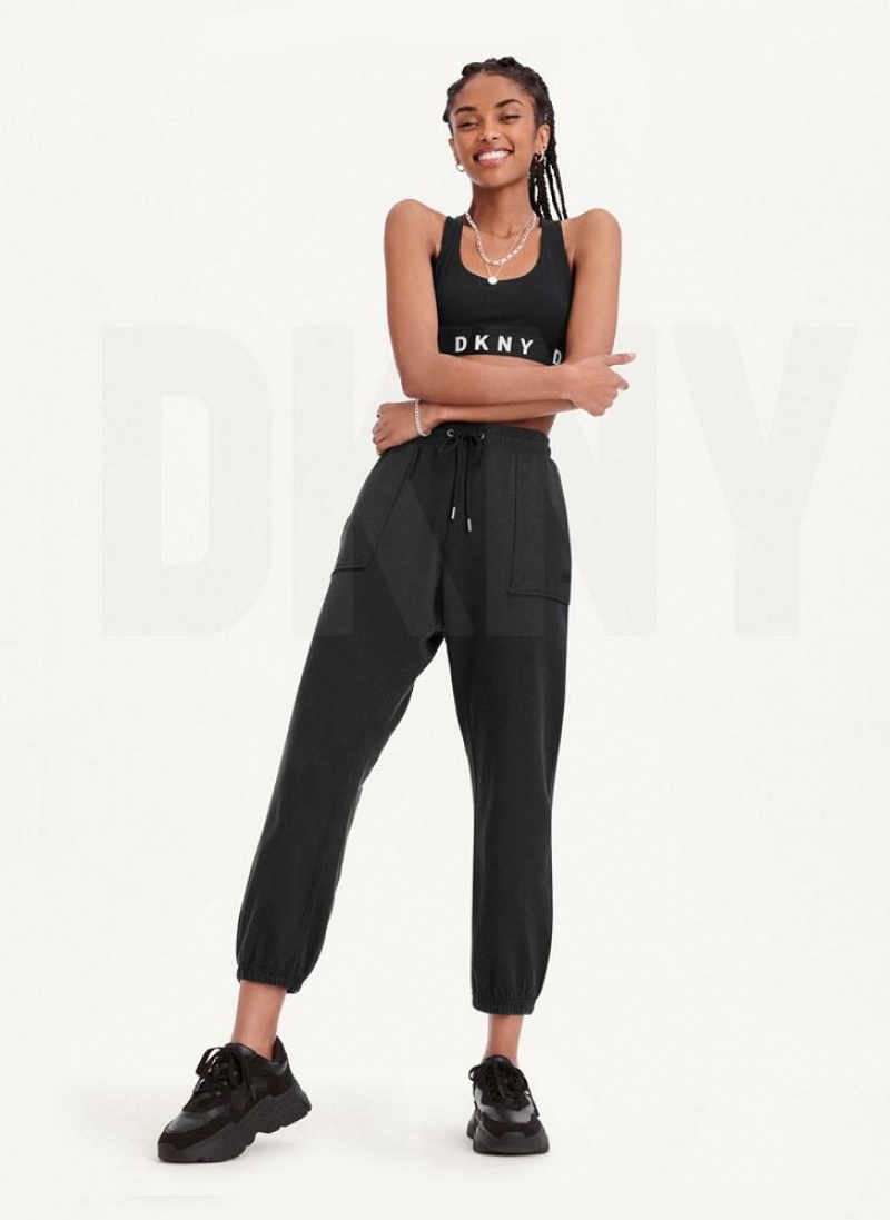 Black Women's DKNY Pigment Washed Joggers | Australia-D0188
