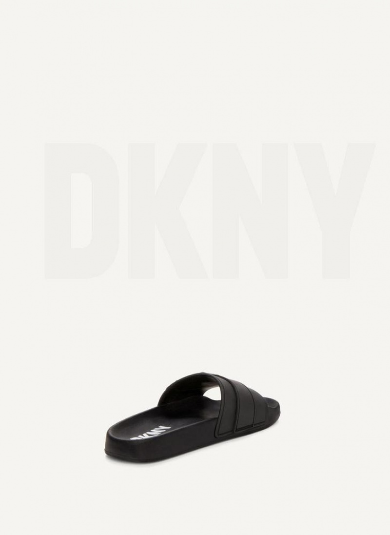 Black Women's DKNY Pool Slides | Australia-D1363