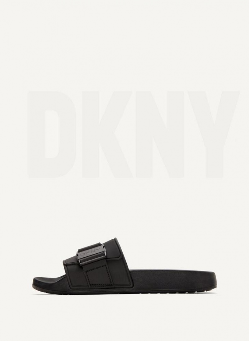 Black Women\'s DKNY Pool Slides | Australia-D1363