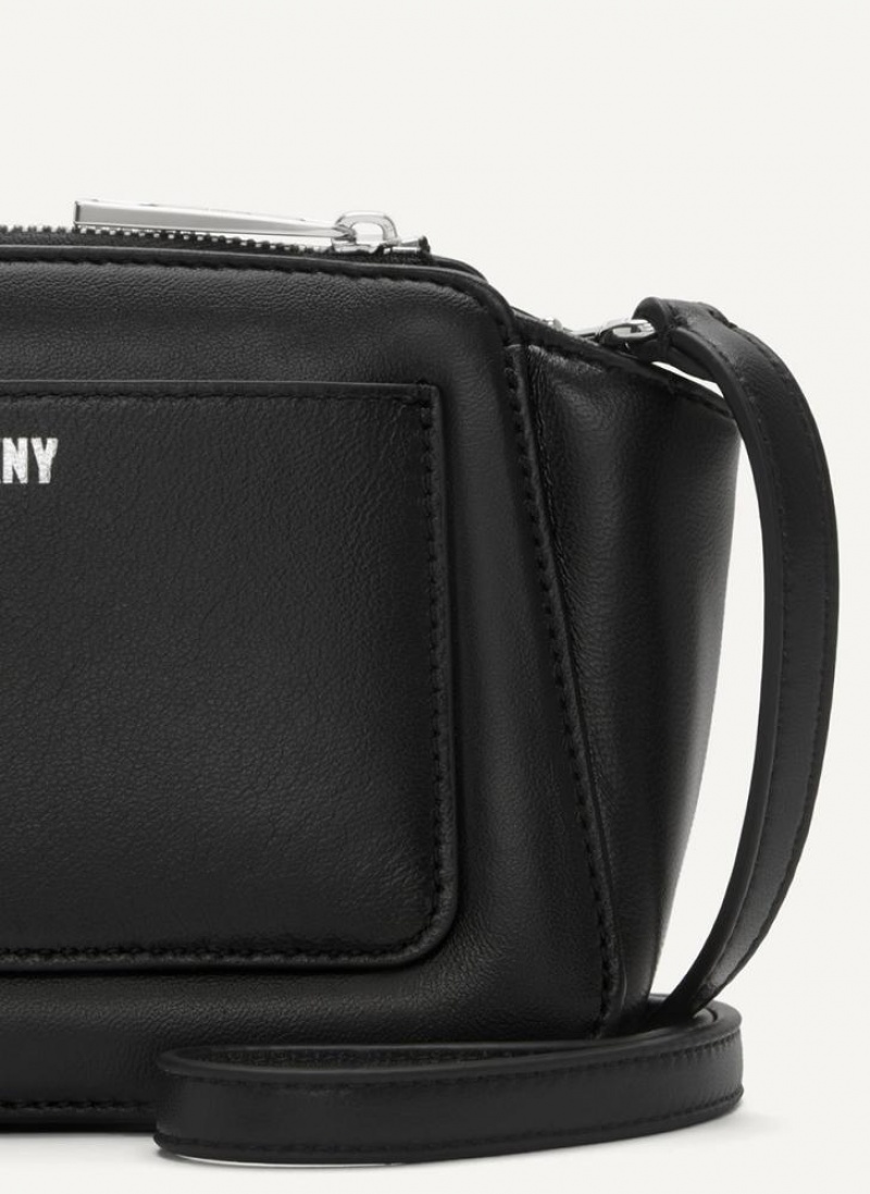 Black Women's DKNY Pragmatist Mini Dome Quilted Crossbody Bags | Australia-D1600