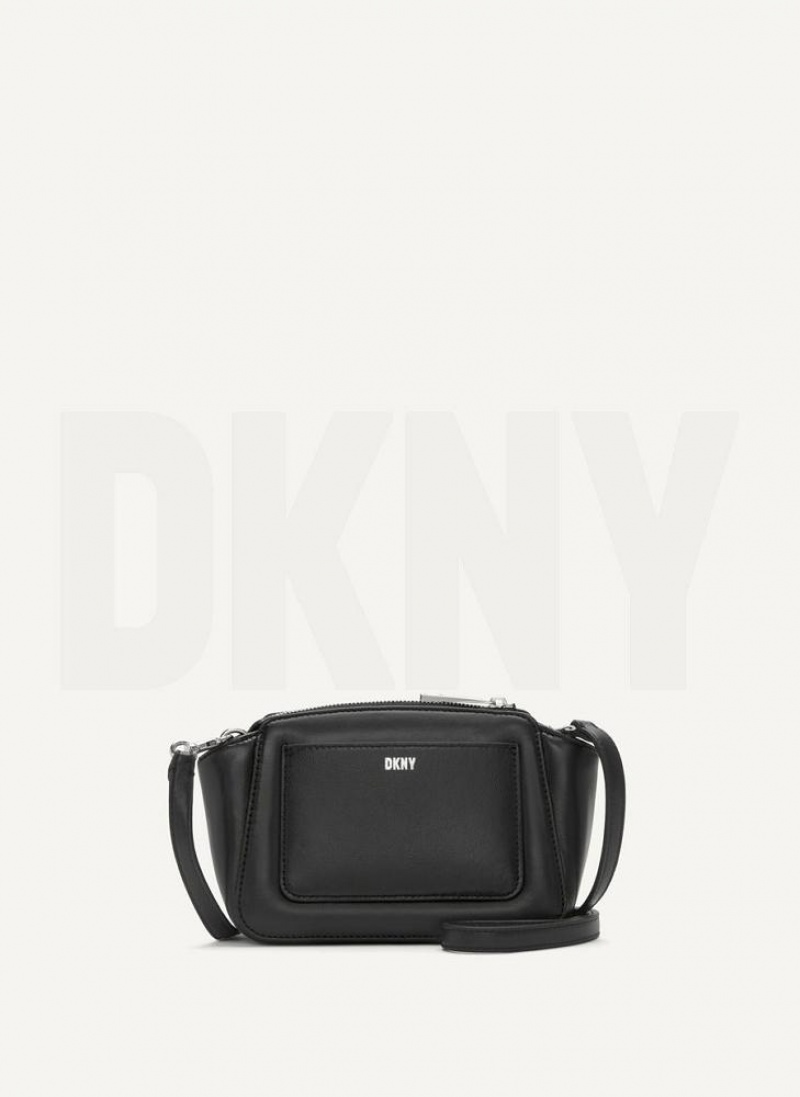 Black Women\'s DKNY Pragmatist Mini Dome Quilted Crossbody Bags | Australia-D1600