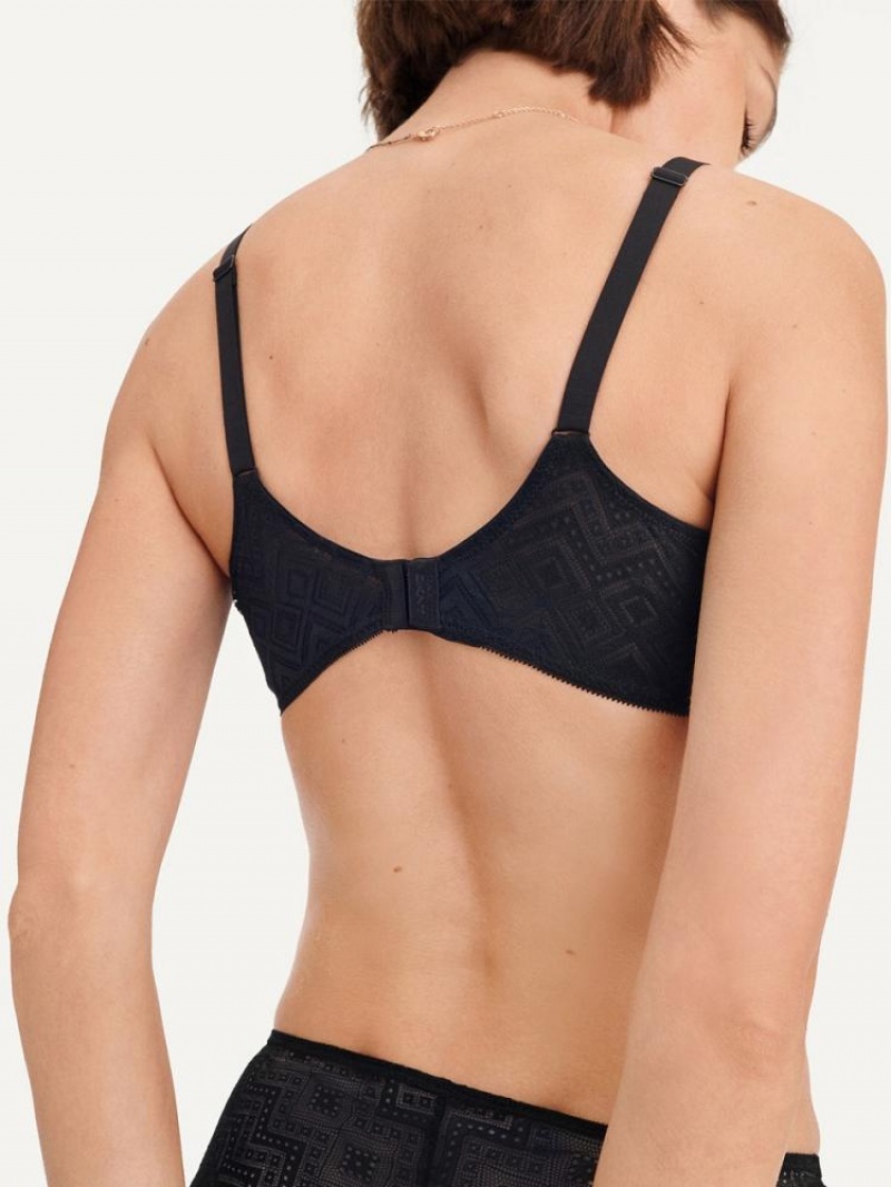 Black Women's DKNY Pure Lace Unlined Bras | Australia-D0996