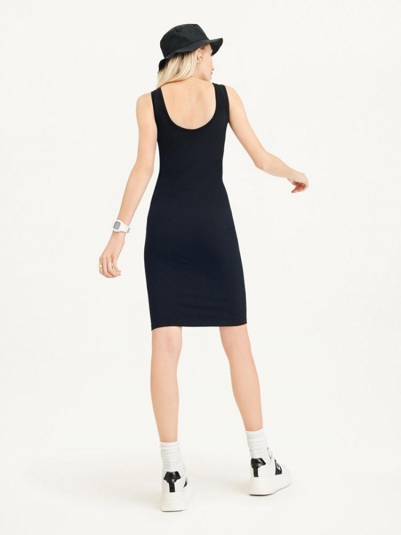 Black Women's DKNY Rhinestone Logo Tank Dresses | Australia-D0813