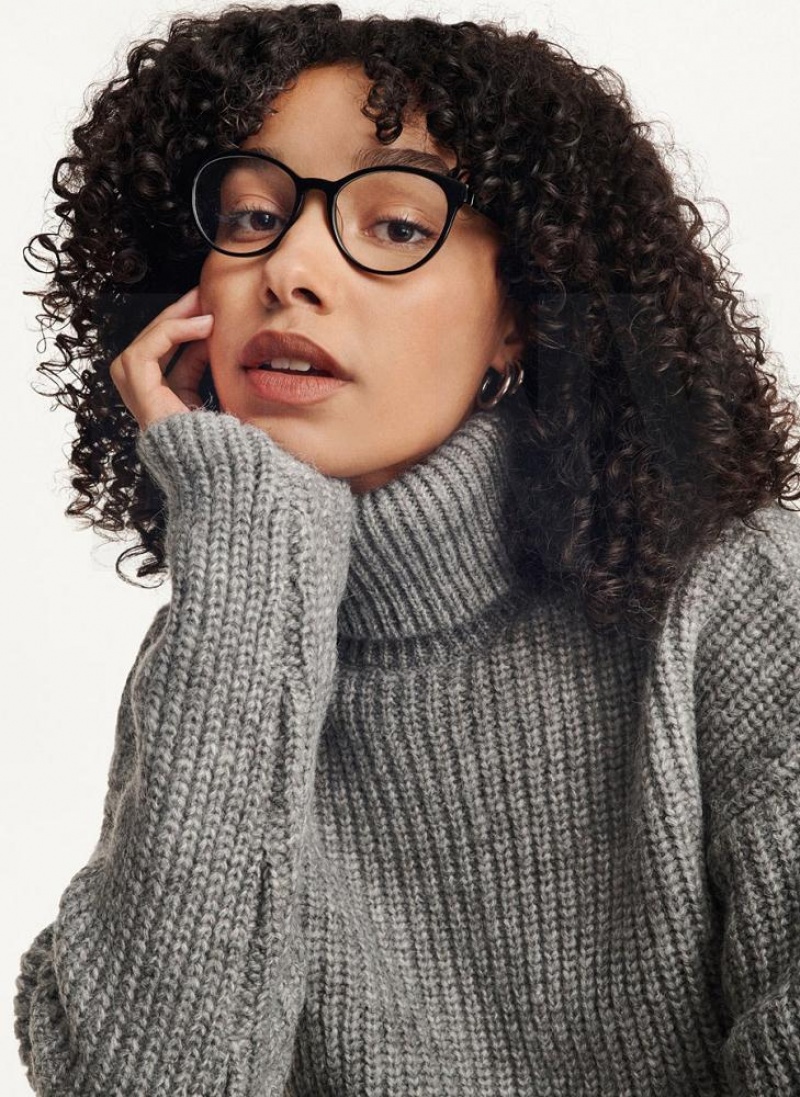 Black Women's DKNY Round Glasses | Australia-D1735