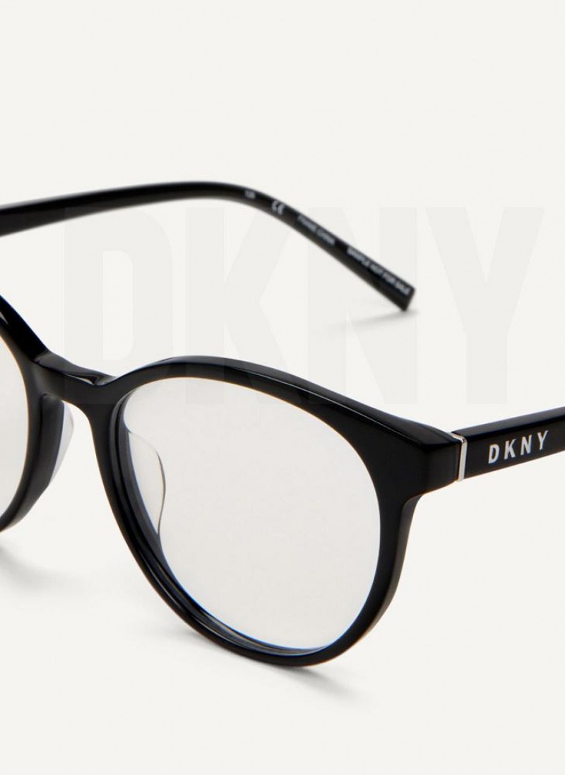 Black Women's DKNY Round Glasses | Australia-D1735