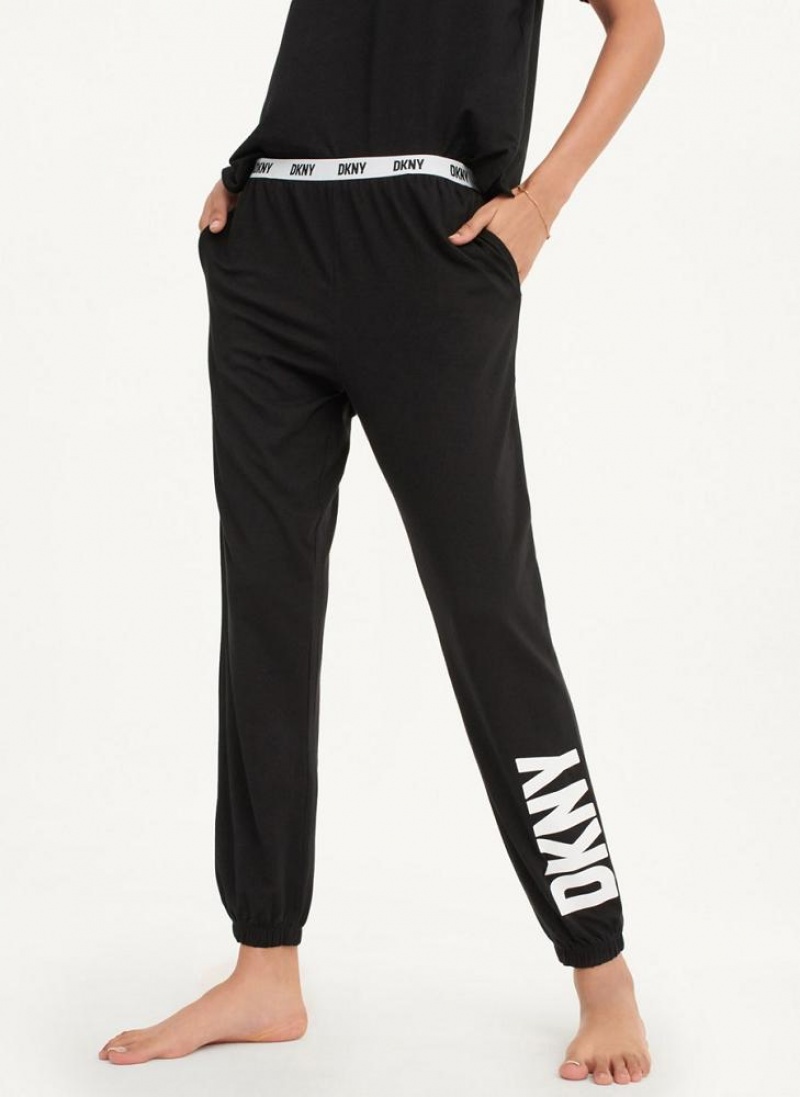 Black Women's DKNY Sleep Jogger Pajamas | Australia-D1698