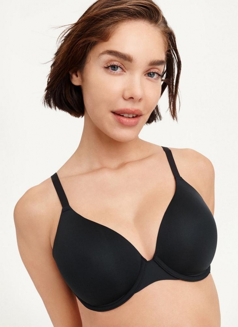 Black Women's DKNY Smooth Essentials T-Shirt Bras | Australia-D0333