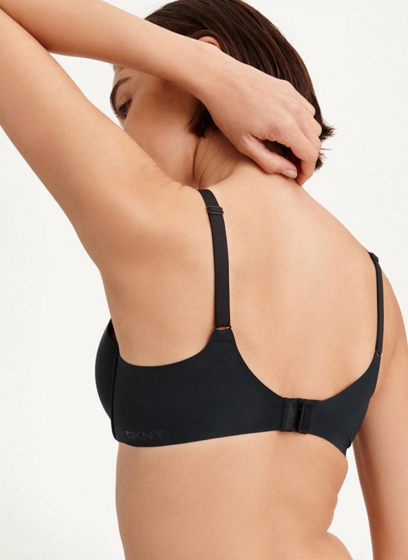Black Women's DKNY Smooth Essentials T-Shirt Bras | Australia-D0333