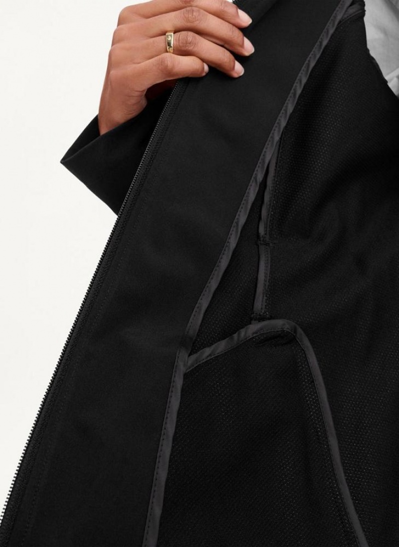 Black Women's DKNY Softshell Meshback With Belt Jackets | Australia-D1822