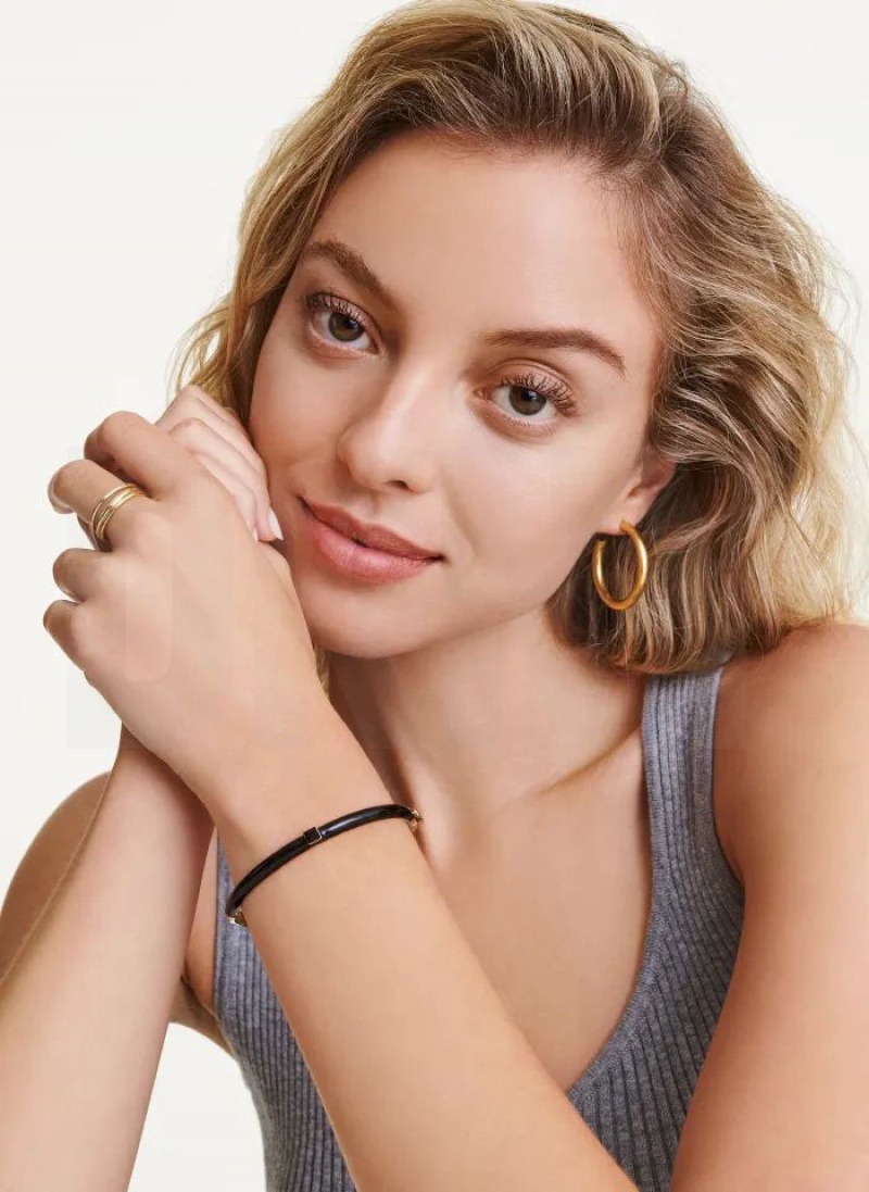Black Women's DKNY Square Stone Bangle | Australia-D0772