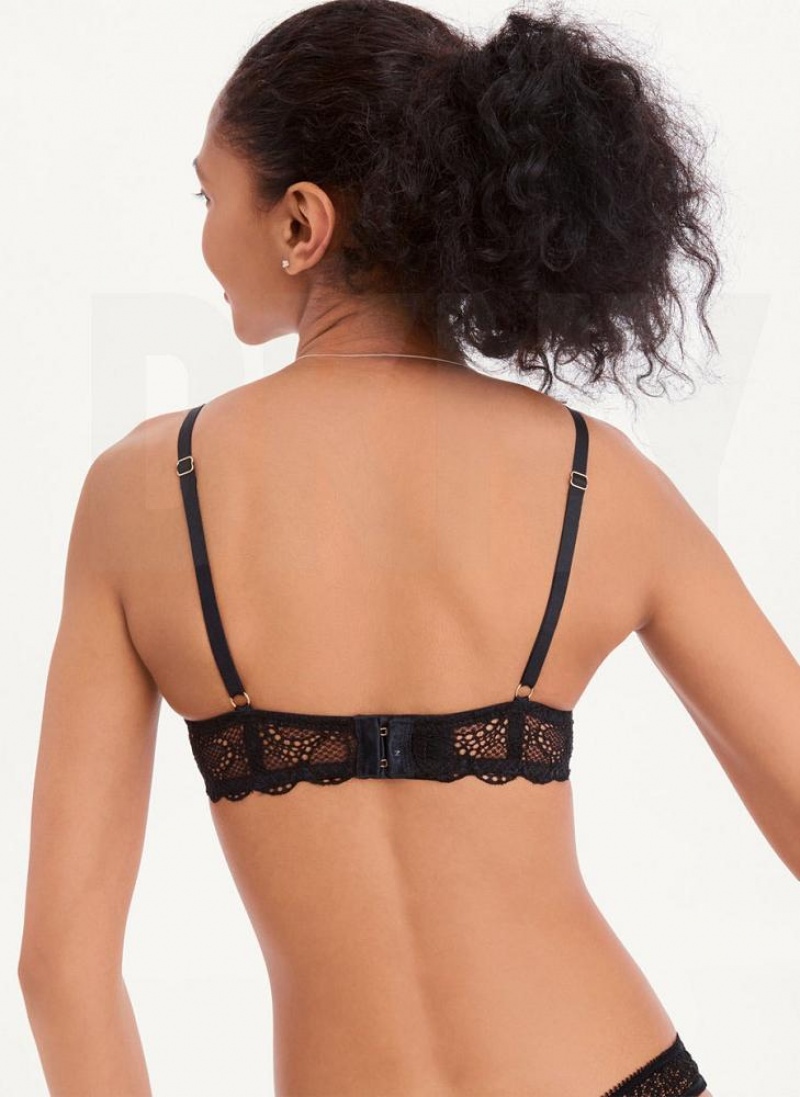 Black Women's DKNY Superior Lace Balconette Bras | Australia-D0389