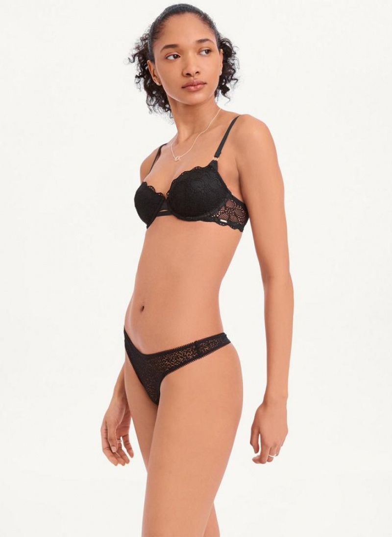Black Women's DKNY Superior Lace Balconette Bras | Australia-D0389
