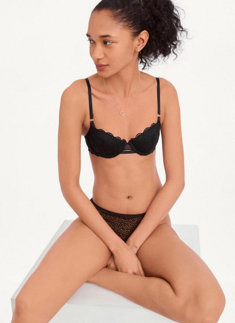 Black Women\'s DKNY Superior Lace Balconette Bras | Australia-D0389