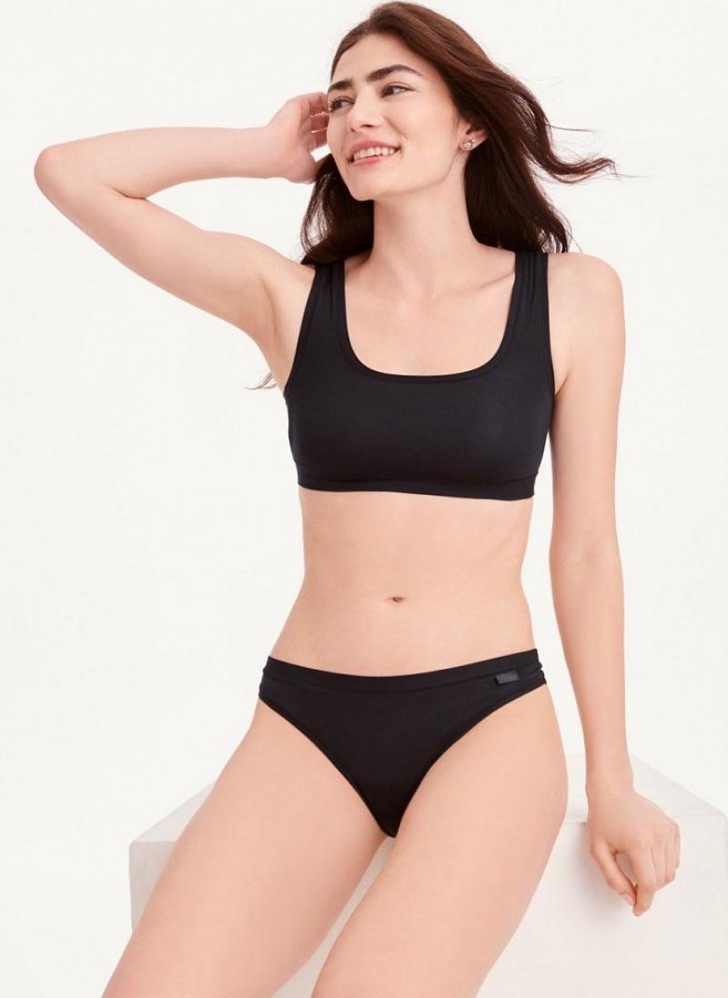 Black Women's DKNY Table Tops Modal Bras | Australia-D0773