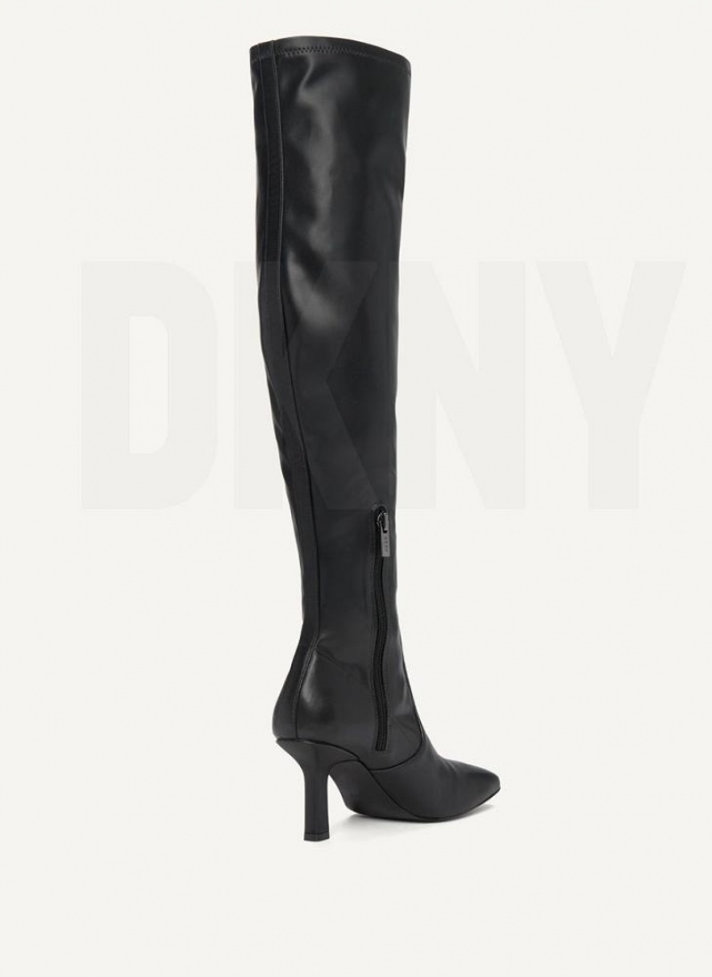 Black Women's DKNY Tall Stretch Boots | Australia-D1104