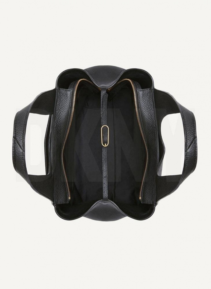 Black Women's DKNY The Medium Effortless Tote Bags | Australia-D1785