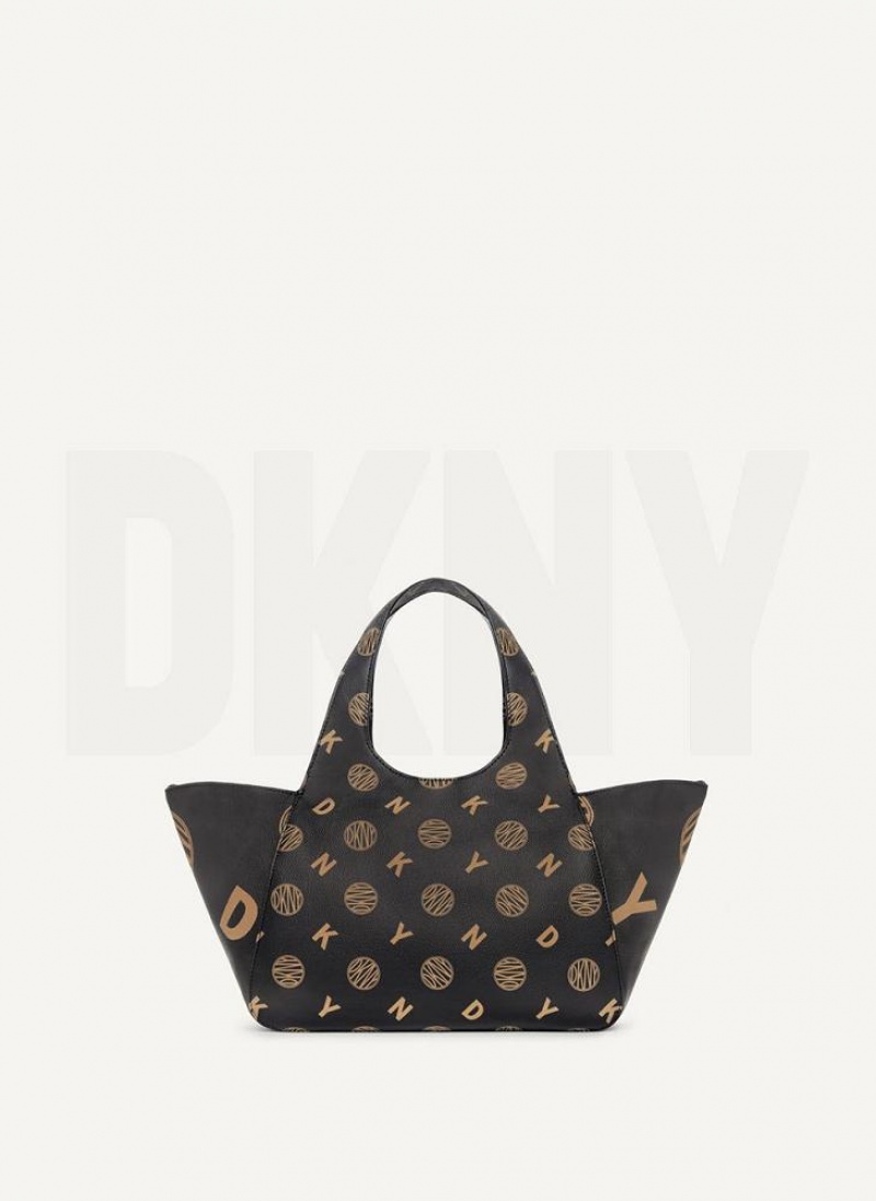 Black Women\'s DKNY The Medium Logo Effortless Tote Bags | Australia-D1010