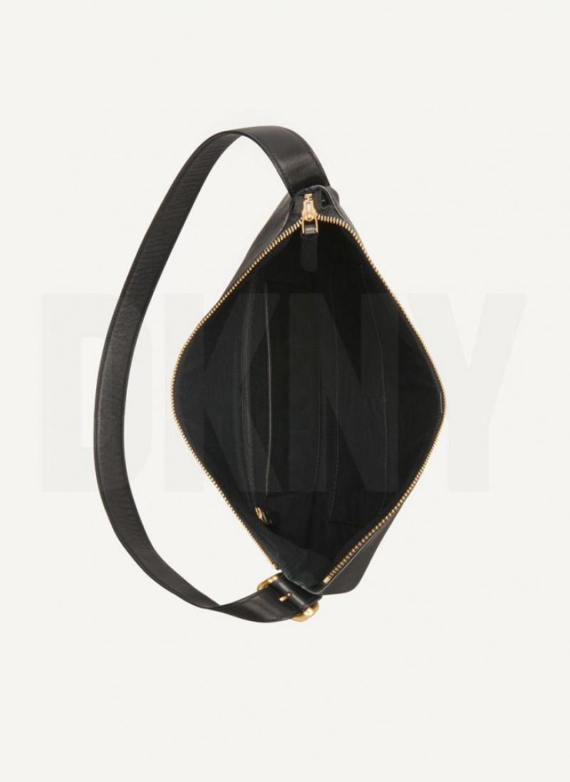 Black Women's DKNY The Medium Optimist Shoulder Bags | Australia-D0870