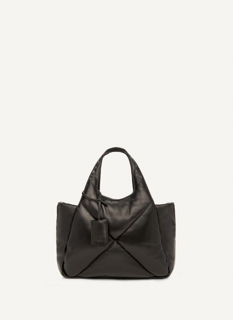 Black Women\'s DKNY The Medium Quilt Effortless Tote Bags | Australia-D1030