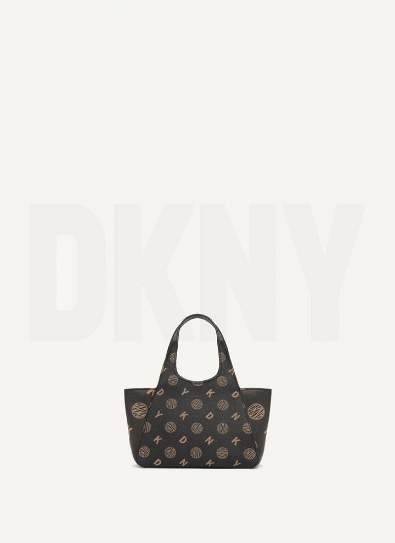 Black Women's DKNY The Mini Logo Effortless Tote Crossbody Bags | Australia-D1960