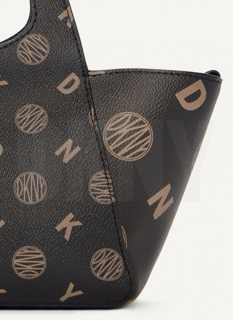 Black Women's DKNY The Mini Logo Effortless Tote Crossbody Bags | Australia-D1960