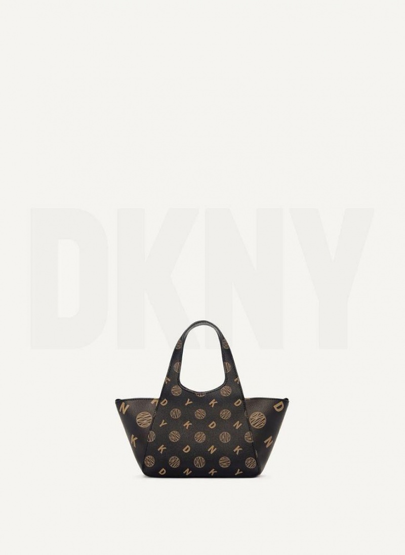 Black Women\'s DKNY The Mini Logo Effortless Tote Crossbody Bags | Australia-D1960