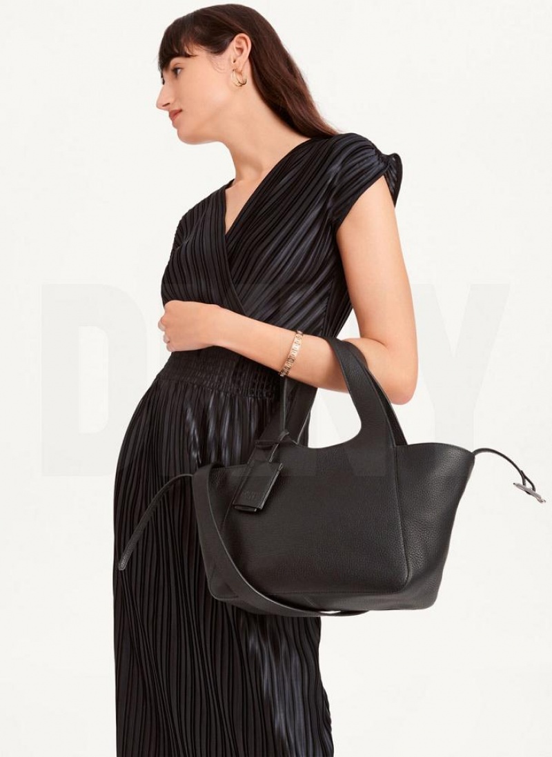 Black Women\'s DKNY The Small Effortless Tote Crossbody Bags | Australia-D0911