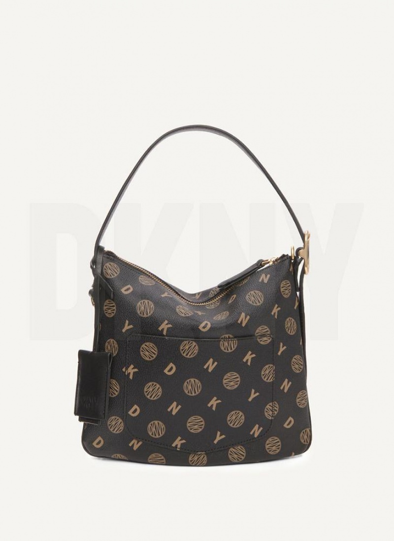 Black Women\'s DKNY The Small Logo Optimist Tote Bags | Australia-D1955