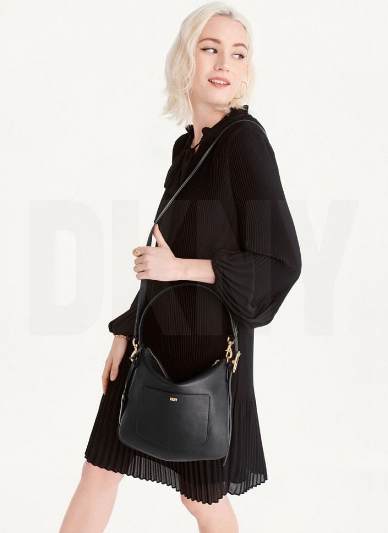 Black Women's DKNY The Small Optimist Shoulder Bags | Australia-D0374