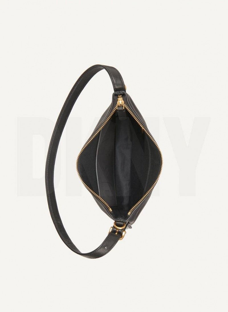 Black Women's DKNY The Small Optimist Shoulder Bags | Australia-D0374