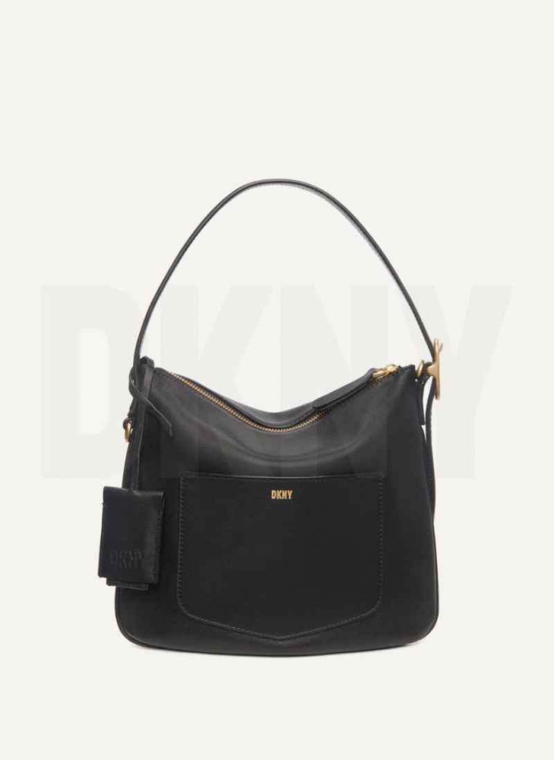 Black Women\'s DKNY The Small Optimist Shoulder Bags | Australia-D0374