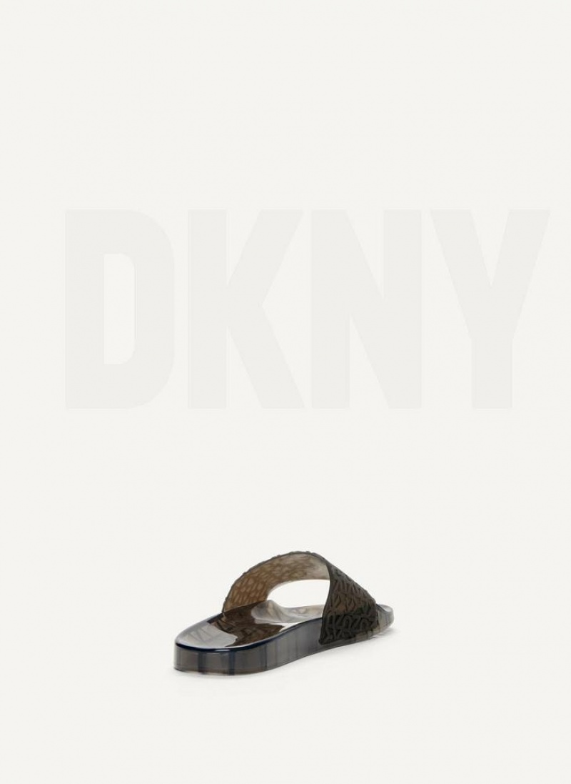 Black Women's DKNY Tinzli Jelly Slides | Australia-D0580