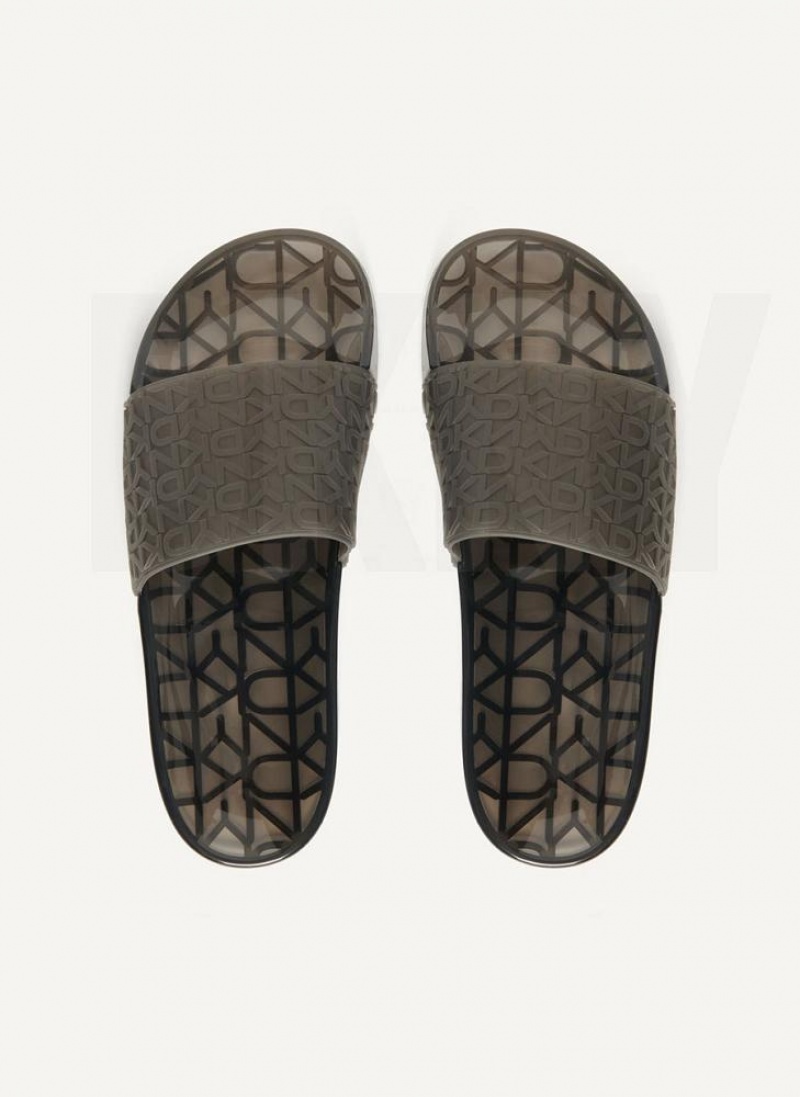 Black Women's DKNY Tinzli Jelly Slides | Australia-D0580
