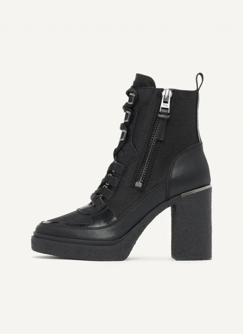 Black Women\'s DKNY Toia Lace Up Platform Boots | Australia-D1614